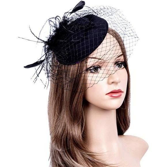 Accessories - Pillbox Hat Cocktail Tea Party Headwear with Veil for Girls